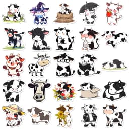 10/30/50PCS Cute Cow PVC Sticker Aesthetic DIY Decoration Scrapbooking Korean Stationery School Supplies