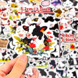 10/30/50PCS Cute Cow PVC Sticker Aesthetic DIY Decoration Scrapbooking Korean Stationery School Supplies