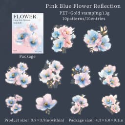 JIANWU Translucen Flowers Series Vintage Flower Bronzing Material Collage PET Sticker Creative DIY Journal Stationery