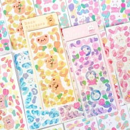 IMOON 12 Sheets Cute Shiny Laser Ribbon Stickers for Photo Albums Frame DIY Crafts Poster Decoration Scrapbook Planners