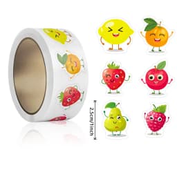 100-500pcs Stationery Stickers Birthday Party Back Ground Fruits Balloon Happy Banner Refrigerator Vegetable Stickers