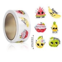 100-500pcs Stationery Stickers Birthday Party Back Ground Fruits Balloon Happy Banner Refrigerator Vegetable Stickers