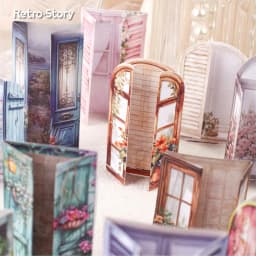 1pack/2pack Handbook Material Stickers Collection Light Vintage Window Organs 10pcs Per Pack Door and Window Themed Time