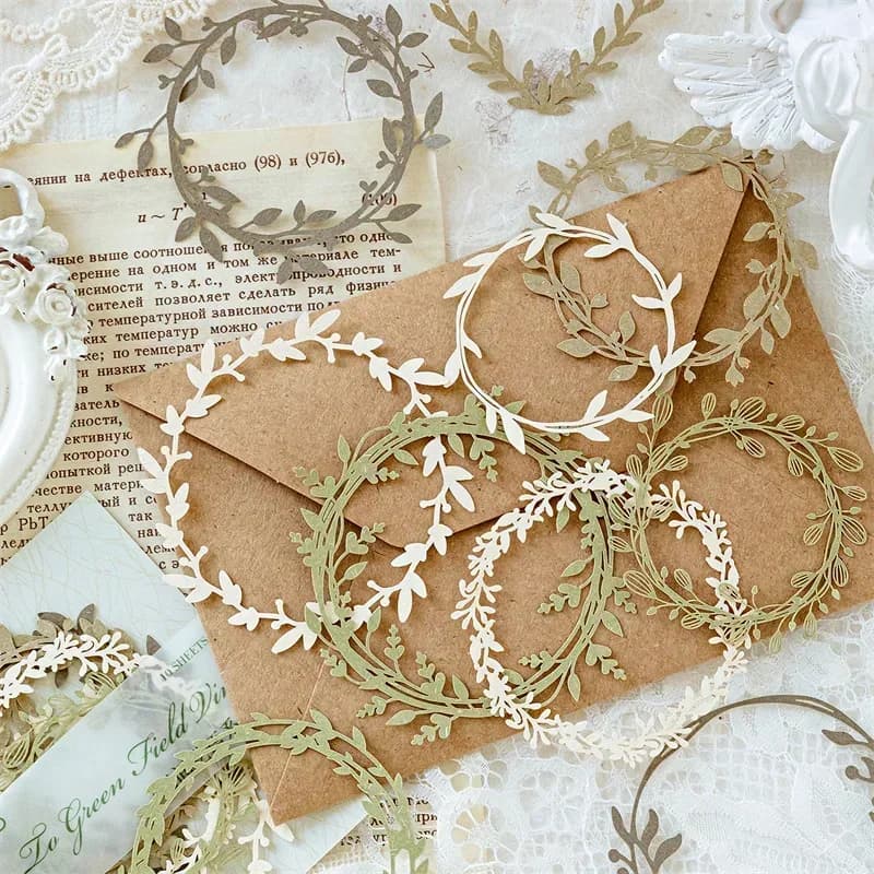 10Sheets Pattern Collage Border Scrapbook Handbook Lace Card Pack Flower Material Decoration Hollow Background 10*10CM