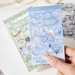 20sheets Vanilla Handletter Series Kawaii Flash Film Die Cutting Stickers Book DIY Diary Scrapbook Stationery Stickers