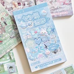 20sheets Vanilla Handletter Series Kawaii Flash Film Die Cutting Stickers Book DIY Diary Scrapbook Stationery Stickers
