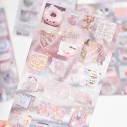 20sheets Vanilla Handletter Series Kawaii Flash Film Die Cutting Stickers Book DIY Diary Scrapbook Stationery Stickers