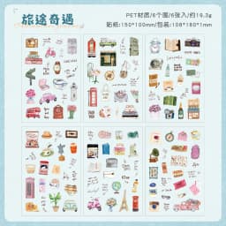 6/36 Sheets Cute Magazine Scrapbooking Stickers Book DIY Junk Journal Material Decoration Album Diary Stationery supplies