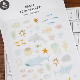 Korean Import Suatelier Sea World Fish Sticker Scrapbook Decor PVC Stationery DIY Stickers School Office Journaling Supply 1182