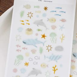 Korean Import Suatelier Sea World Fish Sticker Scrapbook Decor PVC Stationery DIY Stickers School Office Journaling Supply 1182