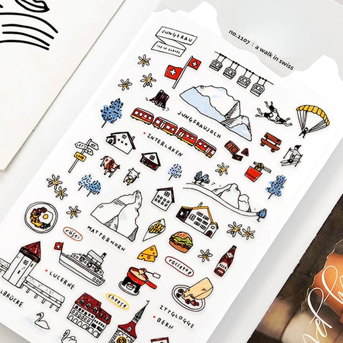 Korean Import Suatelier Walk In Swiss Sonia Decorative Washi Stickers Scrapbooking Stick Label Diary Stationery Album Stickers