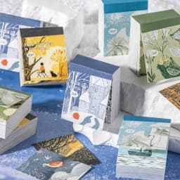 Journal GO 50pages Four Seasons in Bloom Sticker Book Aesthetics INS Design DIY Journal Scrapbook Decor Scenery Sticker