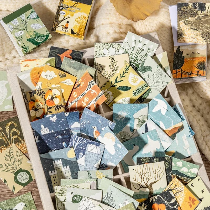 Journal GO 50pages Four Seasons in Bloom Sticker Book Aesthetics INS Design DIY Journal Scrapbook Decor Scenery Sticker