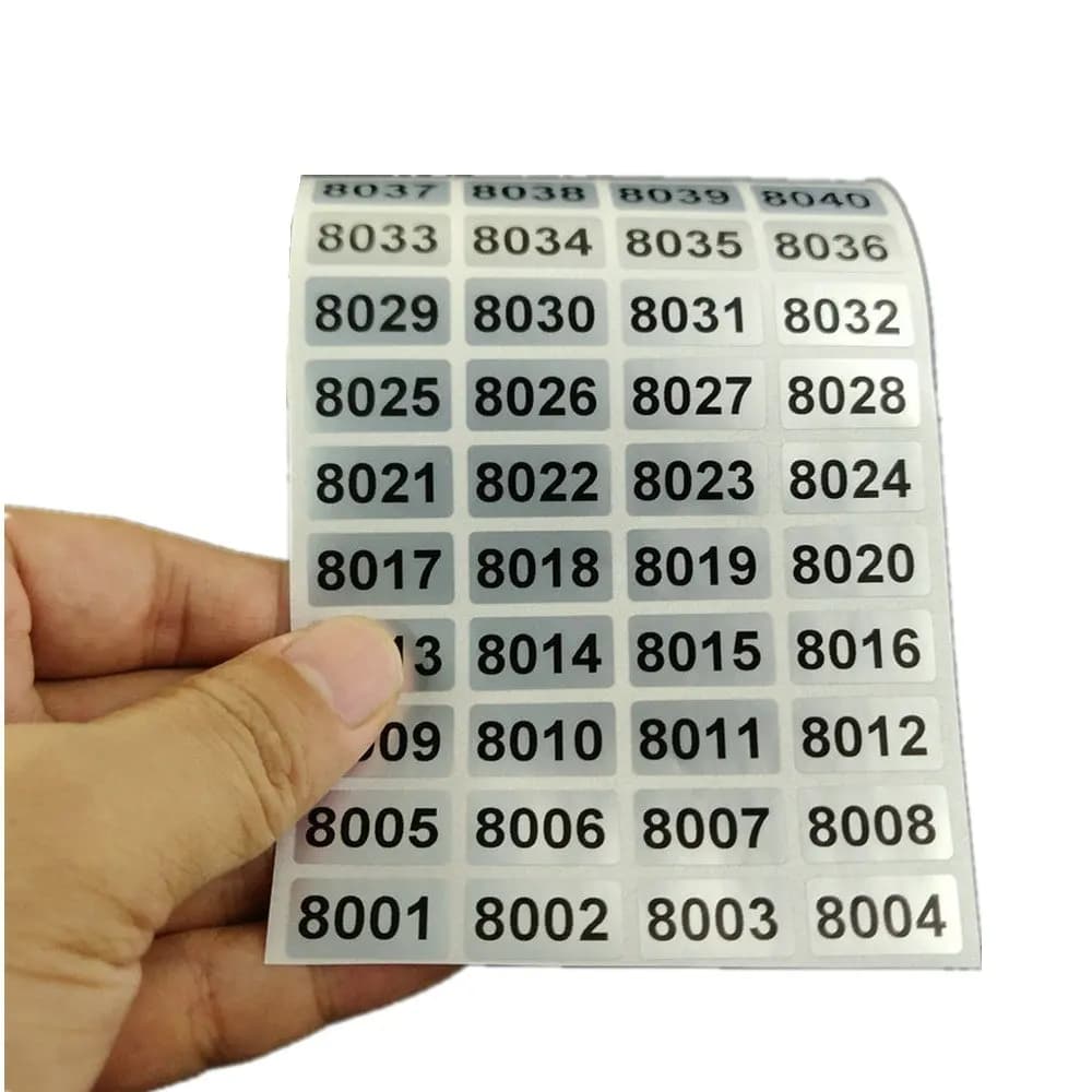 1000PCS Consecutive, Sequential Number Sequence Labels 0.78"*0.39", Numbering Stickers 001-10000
