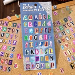 Journal GO 2pcs English Alphabet Number Symbol Stickers Vintage Scrapbook Aesthetic Journaling Supplies Kit Retro Letter Sticker