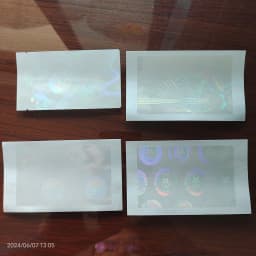 100pcs 84x52mm Transparent Hologram Card Sticker Waterproof Tear Resistant Clear Plastic Laser Holographic Impossible to Copy