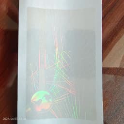100pcs 84x52mm Transparent Hologram Card Sticker Waterproof Tear Resistant Clear Plastic Laser Holographic Impossible to Copy
