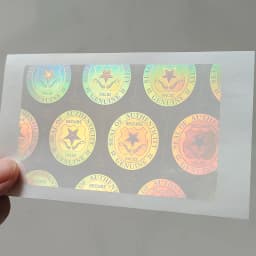100pcs 84x52mm Transparent Hologram Card Sticker Waterproof Tear Resistant Clear Plastic Laser Holographic Impossible to Copy