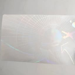 100pcs 84x52mm Transparent Hologram Card Sticker Waterproof Tear Resistant Clear Plastic Laser Holographic Impossible to Copy