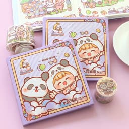 12pcs Washi Stickers Cartoon Kawaii Stickers Telado Girl Handbook DIY Goo Card Decoration Material Cute Stickers Stationery