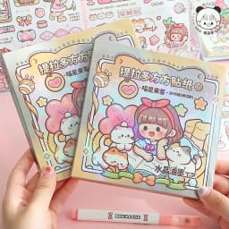 12pcs Washi Stickers Cartoon Kawaii Stickers Telado Girl Handbook DIY Goo Card Decoration Material Cute Stickers Stationery
