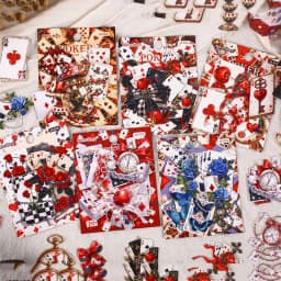 JIANWU Card Series Vintage Flower Playing Cards Landscape Material Collage Scrapbooking Sticker Creative DIY Journal Stationery