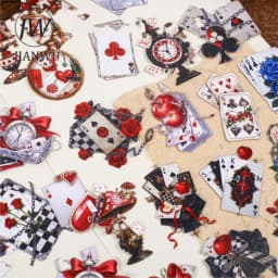 JIANWU Card Series Vintage Flower Playing Cards Landscape Material Collage Scrapbooking Sticker Creative DIY Journal Stationery