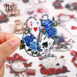 JIANWU Card Series Vintage Flower Playing Cards Landscape Material Collage Scrapbooking Sticker Creative DIY Journal Stationery