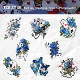 JIANWU Card Series Vintage Flower Playing Cards Landscape Material Collage Scrapbooking Sticker Creative DIY Journal Stationery