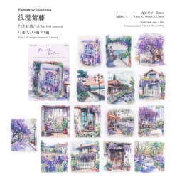 15pcs/pack City Color Series Street Landscape PET Stickers DIY Scrapbook Handbook Diary Album Material Retro Ins Decor Stickers