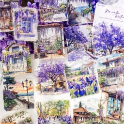 15pcs/pack City Color Series Street Landscape PET Stickers DIY Scrapbook Handbook Diary Album Material Retro Ins Decor Stickers