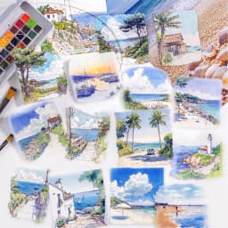 15pcs/pack City Color Series Street Landscape PET Stickers DIY Scrapbook Handbook Diary Album Material Retro Ins Decor Stickers