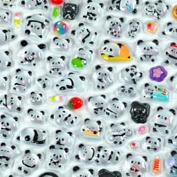 1 pc/4 pcs 3D Relief Stickers Cute Panda Cartoon Drop Journaling DIY Diary Stationery Sticker Decor School Supplies