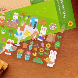 Korean Import Original BONITO Kawaii Bunny's Flowers Paper Stickers Scrapbooking Diy Journal Stationery Sticker Gift
