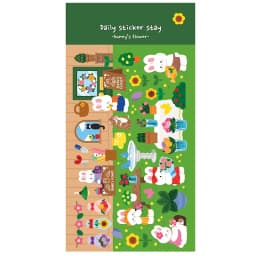 Korean Import Original BONITO Kawaii Bunny's Flowers Paper Stickers Scrapbooking Diy Journal Stationery Sticker Gift