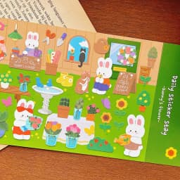 Korean Import Original BONITO Kawaii Bunny's Flowers Paper Stickers Scrapbooking Diy Journal Stationery Sticker Gift