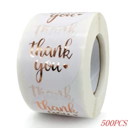 50-500pcs 1inch Blue Thank You Stickers For Envelope Sealing Labels Stationery Supplies Handmade Wedding Gift Decoration Sticker