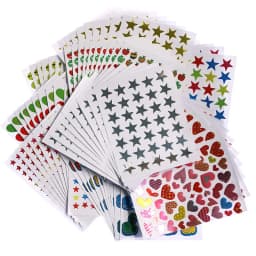 10 Sheets/Pack Gold-Plated Award Glitter Stickers Mother Teacher Praise Label Award Five-Pointed Star Love Sticker