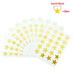 10 Sheets/Pack Gold-Plated Award Glitter Stickers Mother Teacher Praise Label Award Five-Pointed Star Love Sticker
