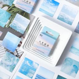 46pcs Gradient Cloud Sea Mini Diary Stickers DIY Adhesive Stationery Decorative Stick Labels for Journals And Planners
