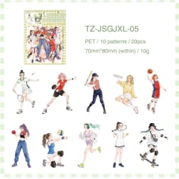 JIANWU Old Time Paper Series Vintage Girl Character Landscape Material Collage PET Sticker Creative DIY Journal Stationery
