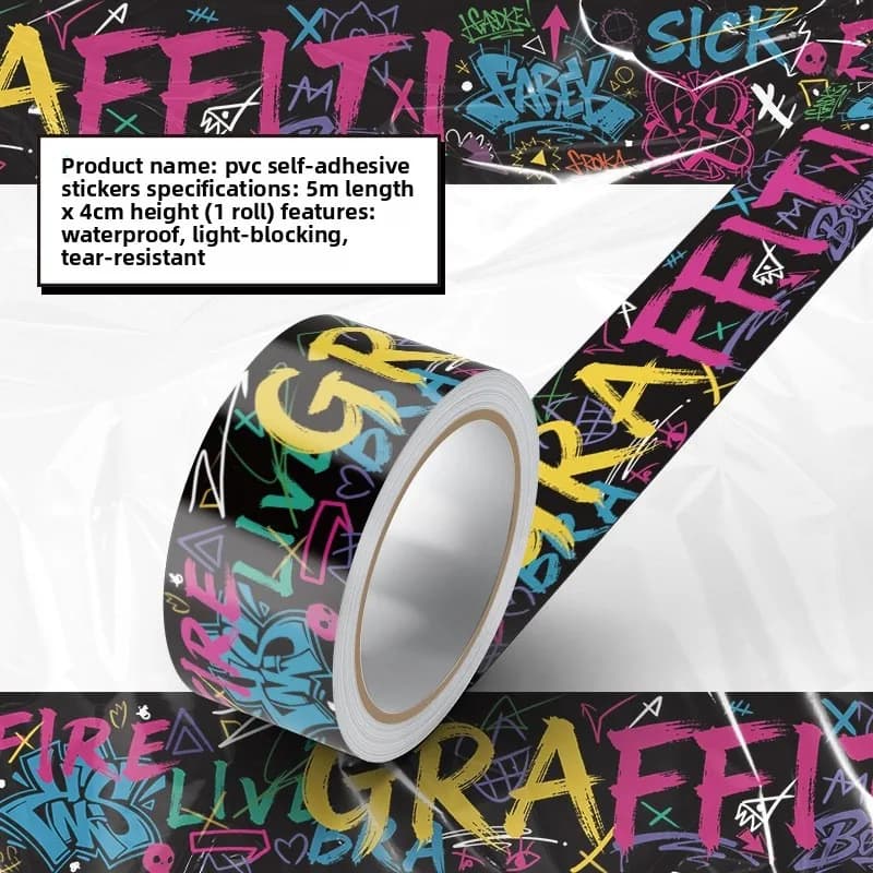 Cyberpunk Theme DIY Decorative Tape Sticker Mecha Style Washi Tape for Scrapbooking Bicycle/Skateboards/Suitcases/Fish Tanks