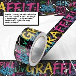 Cyberpunk Theme DIY Decorative Tape Sticker Mecha Style Washi Tape for Scrapbooking Bicycle/Skateboards/Suitcases/Fish Tanks