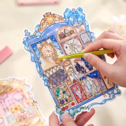 JIAMEI Kawaii 3D Cartoon Miniature Scene Stickers Creative Rare Window Display Style Fun Stacking Scrapbook DIY Stickers