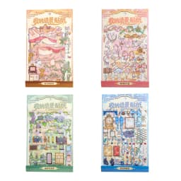 JIAMEI Kawaii 3D Cartoon Miniature Scene Stickers Creative Rare Window Display Style Fun Stacking Scrapbook DIY Stickers