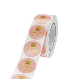 100-500pcs Cute Paw Thank You Stickers Seal Labels Bussiness Supplies 1 Inch Gold Foil Gift Packaging Stickers Stationery Decor