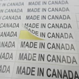 Country of Origin Sticker MADE IN CANADA 1000PCS 6X28mm White Label with Black Print