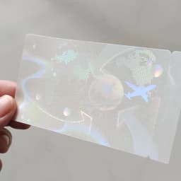 10pcs 84x52mm Transparent Hologram Decoration Sticker Waterproof Tear Resistant Clear Plastic Laser Holographic Anti-fake Label