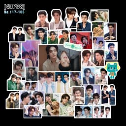 40PCS Thai BL CP JoongDunk GeminiFourth Sticker Pack Waterproof Art Stickers for Suitcase, Computer, Journal, Stationery