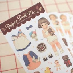 MQStyle 6Pcs/Pack New 2019 Cute Creative Stickers Paper Girl Combination Paper Doll Mate Stationery Sticker H0128